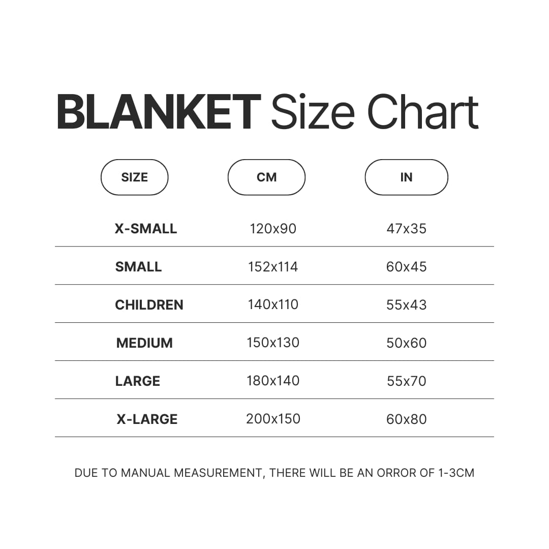 Blanket Size Chart - Subnautica Store