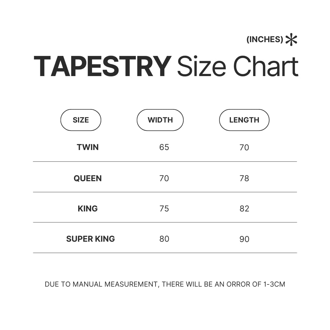 Tapestry Size Chart - Subnautica Store